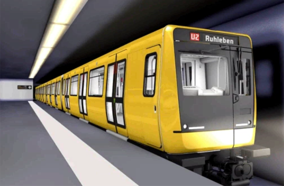 Standbild aus der Animation einer U-bahneinfahrt in den Bahnhof